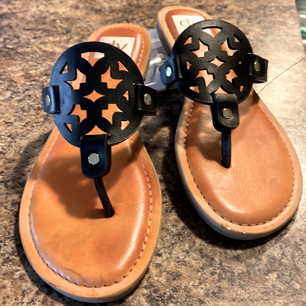 Dolce Vita Grendly black laser cut sandals. Size 7.5. Worn twice